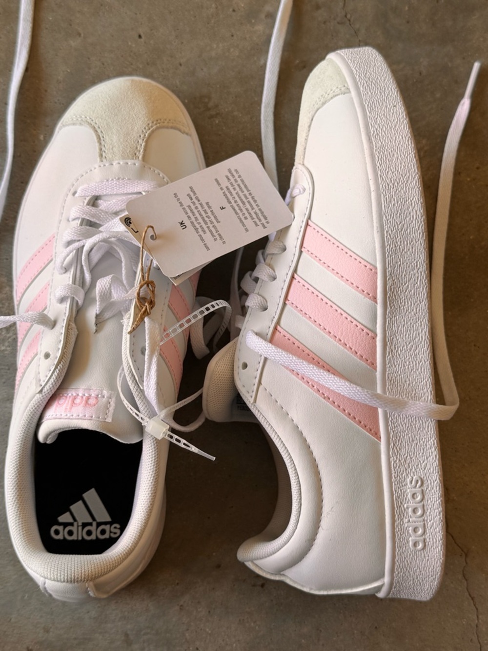 adidas White and Pink Women's Low-Top Sneakers